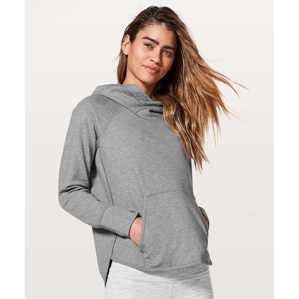 Lululemon Time Out Hoodie Women 6 Gray Heathered Running Workout Streetwear Yoga
